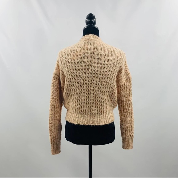Topshop Mock Neck Pullover Airy Open Stitching - Picture 11 of 12